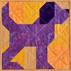 Puppy Nine-Patch Patchwork Quilt Block Pattern image 1