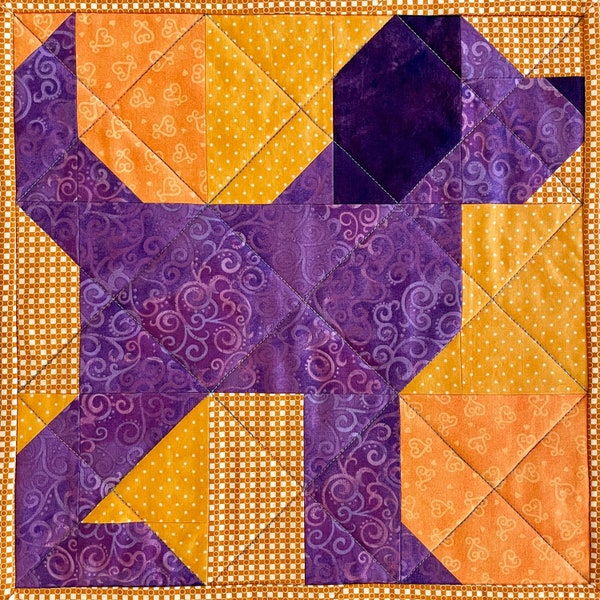 Puppy Nine-Patch Patchwork Quilt Block Pattern