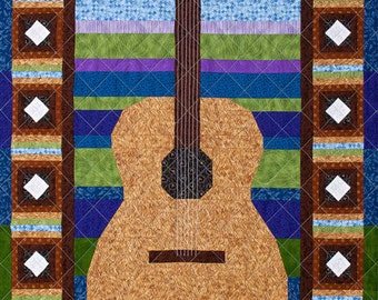 Solo Guitar Patchwork Quilt Art Pattern