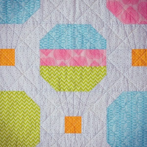 Balloon Ride Patchwork Quilt Block Pattern