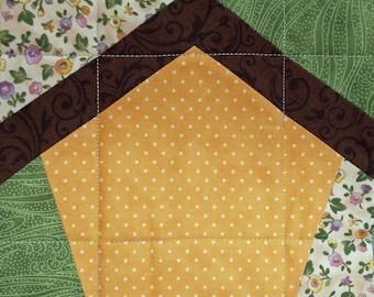 Crazy Birdhouse Patchwork Quilt Block Pattern