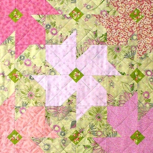 Tessellieren von Blüten Patchwork Quilt Block Pattern