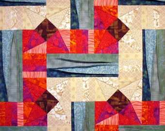 Sand, Sea and Sun Patchwork Quilt Block Pattern