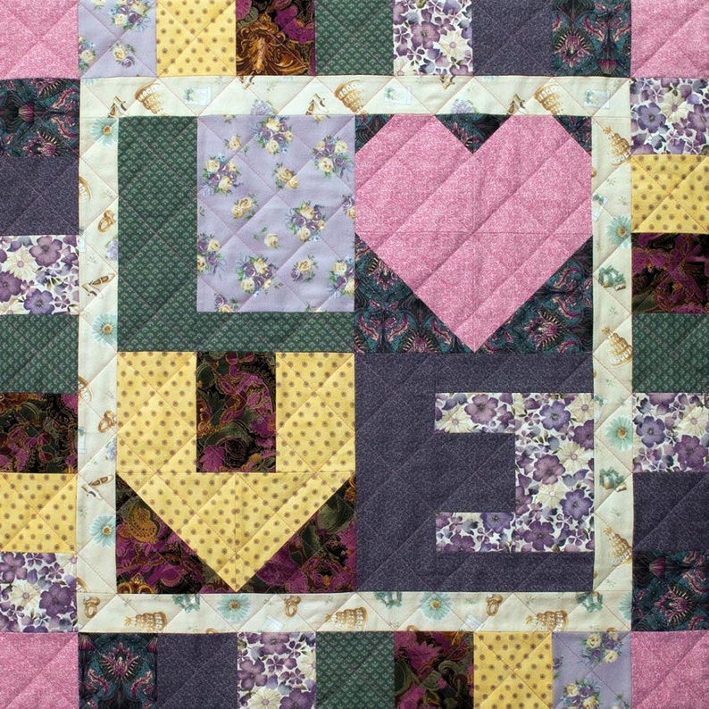 Love Talk Patchwork Quilt Block Pattern image 1