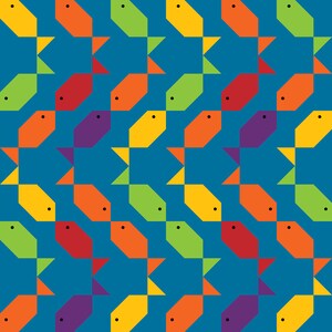 Fishy Nine-Patch Patchwork Quilt Block Pattern image 3