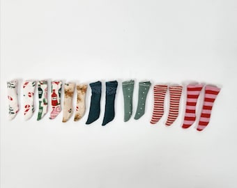 Knee High Christmas Slouch Socks for Blythe Doll, Assorted Styles - Blythe Accessories