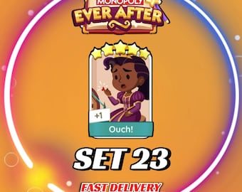 Aïe, lot de 23 - Stickers MonopolyGo 5 étoiles - Album EVER_AFTER