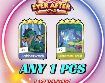 Monopoly Go 4 étoiles Golden Blitz - Jabberwock/Forêt enchantée (1 pièce par commande)