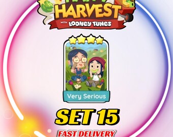 Very Serious - Set 15 - MonopolyGo Sticker 4 Star - Happy Harvest Album