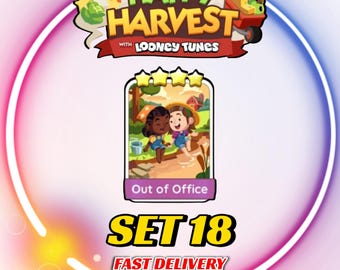 Out of Office - Set 18 - MonopolyGo Sticker 4 Star - Happy Harvest Album