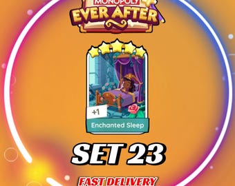 Ensemble de sommeil enchanté 23 - Stickers MonopolyGo 5 étoiles - Album EVER_AFTER