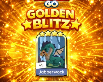Monopoly Go Blitz doré 4 étoiles - Jabberwock - Lot de 14