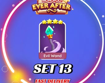 Lot de 13 baguettes maléfiques - Autocollants MonopolyGo 4 étoiles - Album EVER_AFTER