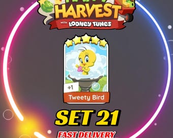 Tweety Bird - Set 21 - MonopolyGo Sticker 5 Star - Happy Harvest Album