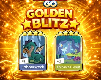 Monopoly Go 4 étoiles Golden Blitz - Jabberwock/Forêt enchantée (1 pièce par commande)