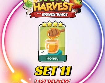 Honey - Set 11 - MonopolyGo Sticker 4 Star - Happy Harvest Album