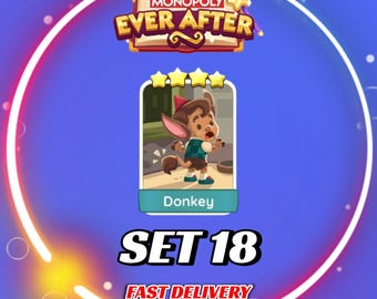 Ensemble de 18 ânes - Stickers MonopolyGo 4 étoiles - Album EVER_AFTER