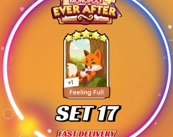 Lot de 17 autocollants Feeling - MonopolyGo 5 étoiles - Album EVER_AFTER