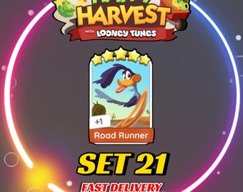 Road Runner - Set 21 - MonopolyGo Sticker 5 Star - Happy Harvest Album