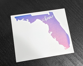 Home State Florida Permanent Vinyl Decal Sticker in Gorgeous Holographic or Various Colors