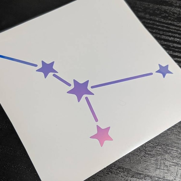 Cancer Zodiac Sign Constellation Permanent Vinyl Decal in Gorgeous Holographic or Various Colors