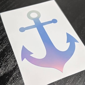 Anchor Nautical Permanent Vinyl Decal Sticker in Gorgeous Holographic or Various Colors