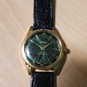 Vintage Oris ST96 Green Dial Manual Winding 17 Jewels Swiss Made Wrist Watch For Mens