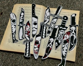 Classic Horror Movie Villain Knife Bookmarks Stocking Filler
