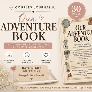 Couples Adventure Book Printable, Date Night & Relationship Journal, Couple Memory Book PDF