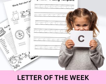C - Letter of the week, Alphabet Busy Book, Learning Binder, Preschool Curriculum, Toddler Activities, Worksheets Printable, Kindergarten