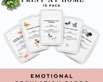 Emotional Regulation Flash Cards: Calming Skills for Kids & Teens (10 Pack)