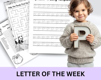 Letter P - Alphabet Busy Book, Learning Binder, Preschool Curriculum, Toddler Activities, Worksheets Printable, Kindergarten