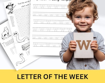 Letter W - Alphabet Busy Book, Learning Binder, Preschool Curriculum, Toddler Activities, Worksheets Printable, Kindergarten