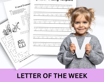 Letter V - Alphabet Busy Book, Learning Binder, Preschool Curriculum, Toddler Activities, Worksheets Printable, Kindergarten