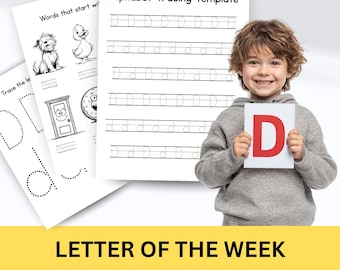 Letter D Alphabet Worksheets – Preschool Learning Binder (Digital Download)