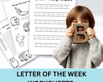 Letter B Alphabet Worksheets – Preschool Learning Binder (Digital Download)