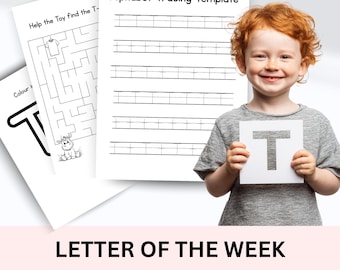 Letter T - Alphabet Busy Book, Learning Binder, Preschool Curriculum, Toddler Activities, Worksheets Printable, Kindergarten