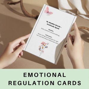 30-pack flashkort för emotionell reglering, för barn + tonåringar, arbetsblad, hemskolningsaktivitet, OCD-hantering -