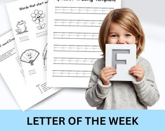 Letter F Preschool Worksheets - Alphabet Learning Binder (Digital Download)
