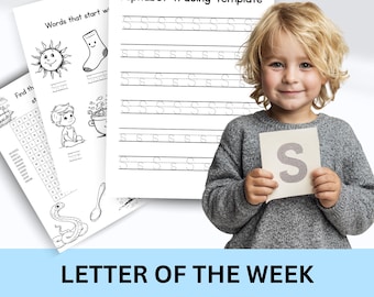 Letter S - Alphabet Busy Book, Learning Binder, Preschool Curriculum, Toddler Activities, Worksheets Printable, Kindergarten