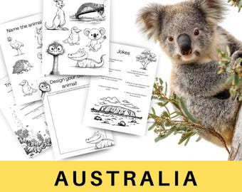 Pacote de atividades para crianças na Austrália: Geografia Montessori para impressão (PDF)