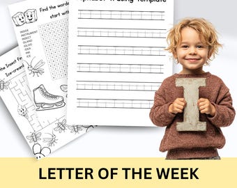 Letter I - Alphabet Busy Book, Learning Binder, Preschool Curriculum, Toddler Activities, Worksheets Printable, Kindergarten