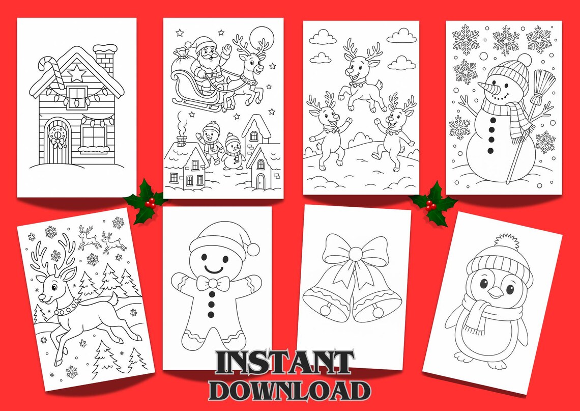 Christmas Colouring Book for Kids – 29 Pages Printable Festive Activity ...