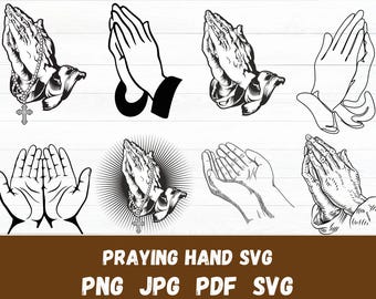祈る手 SVG バンドル、PNG - 祈る手のクリップアート、宗教 SVG、祈り