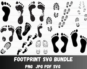 Footprint SVG, Foot Print Svg, Footprint Clipart, Shoe Print Svg, Shoe Step Cricut, Footsteps Svg, Footprints Vector, Instant Download, Png
