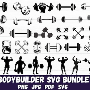 Bodybuilder Svg - Fitness Svg - Muscle Man Svg - Bodybuilder Cut File - Weights Svg - Clipart For Cricut - Bodybuilder Png - Aerobic Svg