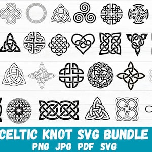 Celtic Knot Svg Bundle - Celtic Png Bundle - Celtic Clipart - Celtic Svg Cut Files - Knots Clovers Crosses Bundle - Celtic Knot Svg