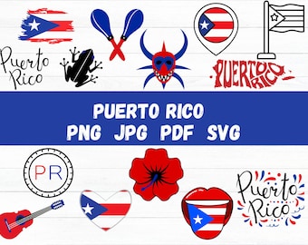 Puerto Rico Svg Bundle, Puerto Rico Flag Svg, Puerto Rico Flag, Svg Files For Cricut, Svg For Shirts, Silhouette, Instant Download