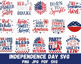 4th of July Svg Bundle - July 4th Svg - Fourth of July Svg - America Svg - USA Flag Svg - Patriotic -  Independence Day Svg- Cut File Cricut