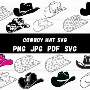 Cowboy hat svg bundle, Cowgirl svg, png, jpg, Howdy svg, Floral cowboy hat svg, Cactus cowboy hat svg, Wild west svg, Instant Download